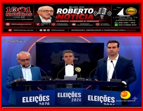 ELEI��ES 2026  -  Debate na TV Di�rio do Sert�o � marcado por confronto entre Efraim, C�cero e Lucas sobre obras e gest�o
