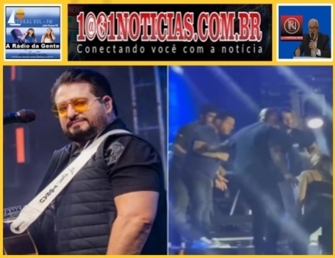  BATEU A CABEA - Durante show, Marrone, da dupla Bruno & Marrone, cai do palco e se machuca