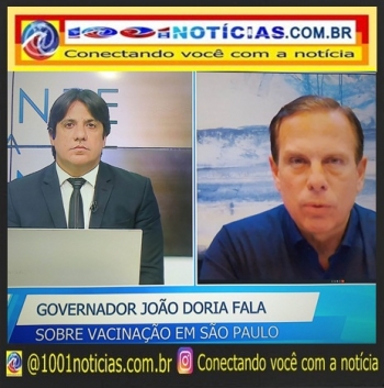 Governador Joo Doria concedeu entrevista  TV Arapuan (Foto: Reproduo / TV Arapuan)