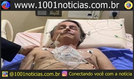 Bolsonaro  colocado em ambulncia  Foto: Reproduo