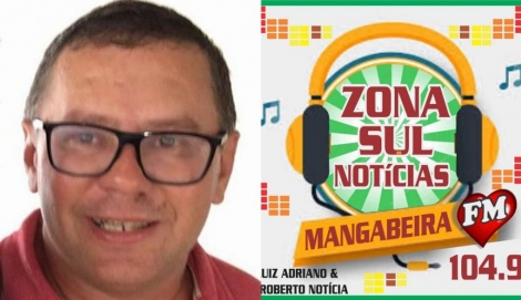 O Zona Sul Notcias vai ao ar na Mangabeira FM das 12:00 s 13:00 horas com apresentao de Luiz Adriano, Roberto Notcia e o Reprter Joan do Valentina, o Metralhadora da Notcia.