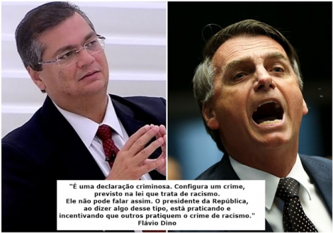 O governador do Maranho, Flvio Dino, avalia ir  Procuradoria-Geral da Repblica contra Jair Bolsonaro pelo crime de racismo. 