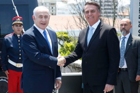 O presidente Jair Bolsonaro chegou na madrugada de hoje (31) a Israel, para viagem oficial de trs dias